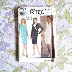 Vintage 90s Sewing Pattern UNCUT Simplicity 7008 Size 6-14